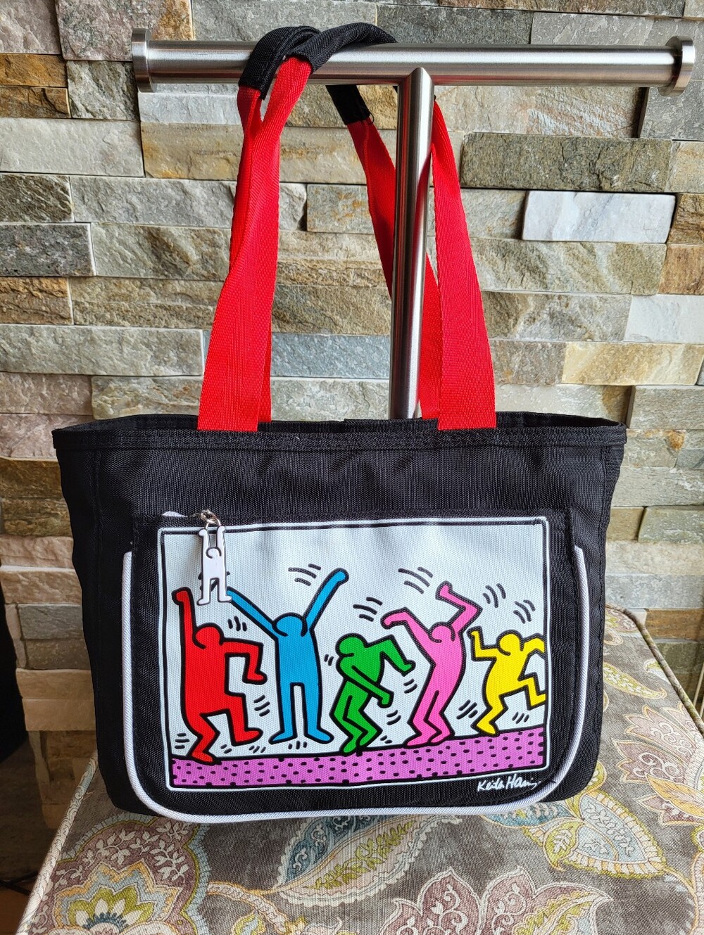 Vintage Keith Haring Black Insulated Bag - Collectible!
